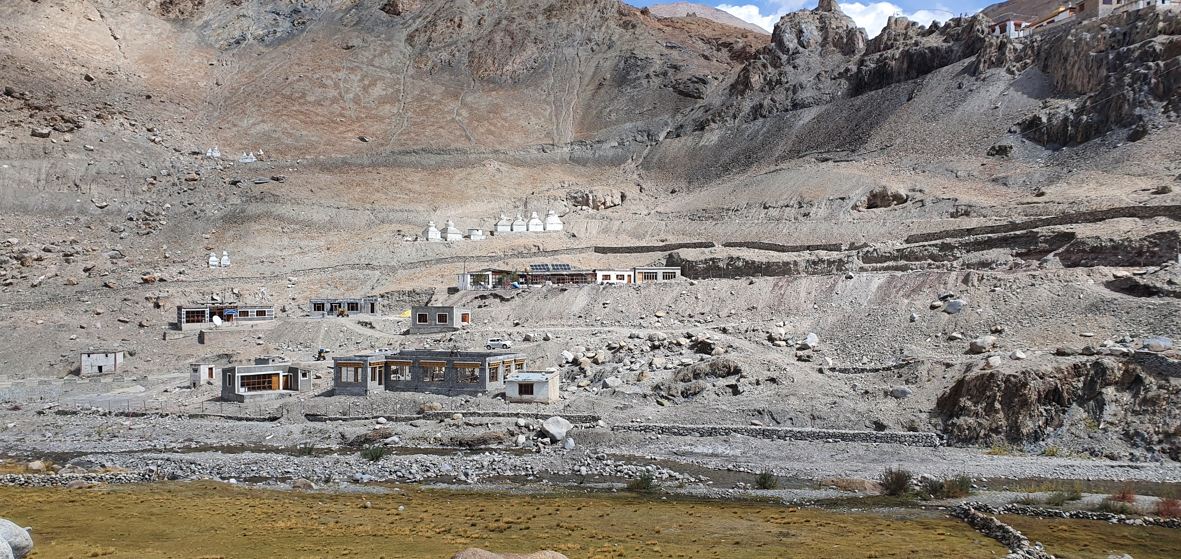 The building on the right top is their school. Think about how they'd reach there.